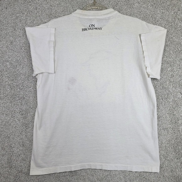 Vintage Beauty-and-the-Beast Broadway Musical Tee Size L White Embroidered Rose - Picture 2 of 11